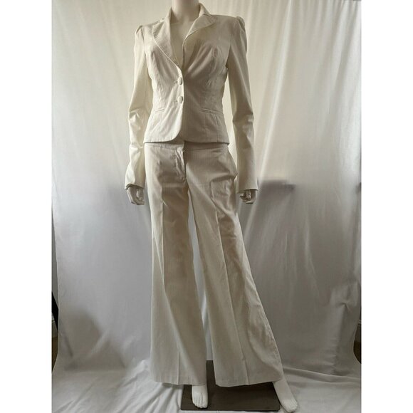 Marciano Women's Suit Set Jacket + Pants Wide Leg Ivory Size 2